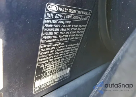 2016 Land Rover Range Rover Sport Hse from USA, damaged, VIN SALWR2VF5GA544256